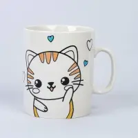 Кружка керамика под роспись акрилом "Кот" (краска в наборе)
