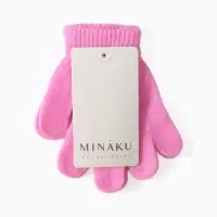 Перчатки детские MINAKU однолсойные, 14 см, цв.розовый