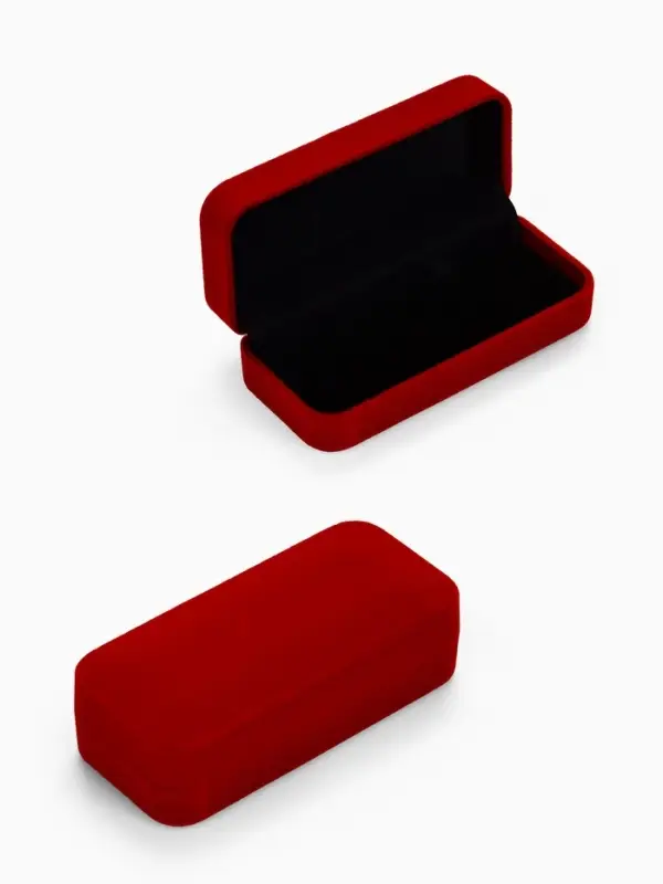 Футляр бархатный под зажим для галстука &laquo;Прямоугольник&raquo; классика 9&times;4.2 см, красный, вставка чёрная