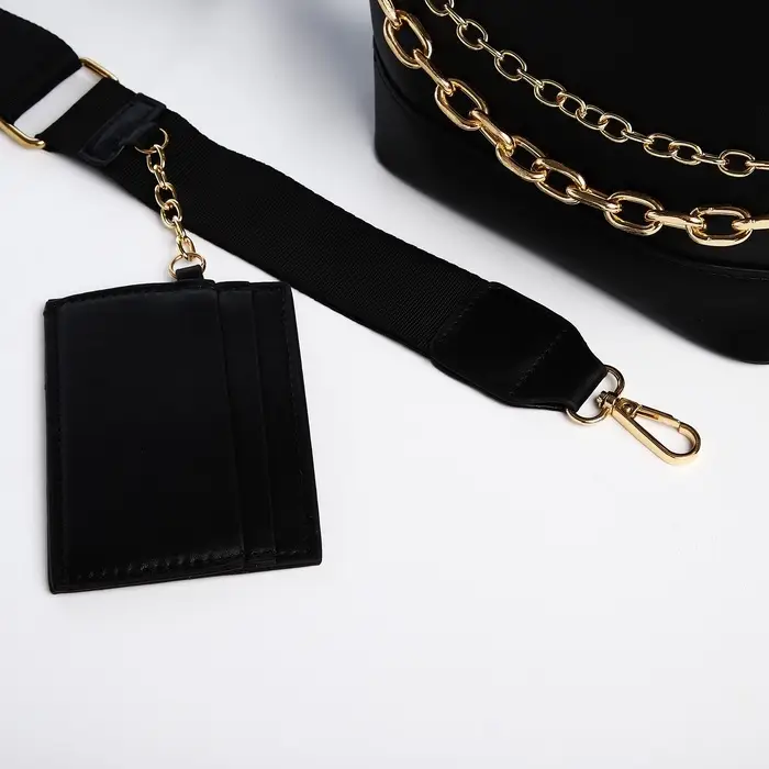 Сумка женская кросс-боди на молнии, 25&times;8&times;15 см, чёрная