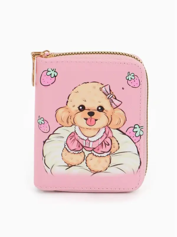 Кошелек дет 07-01-01 Июнь2542 собака, 8,52,510,5 см, 2 отд+отд/молн, д/карт, розовый