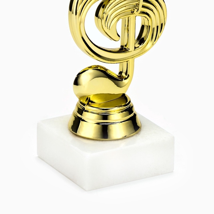 Кубок «Скрипичный ключ», наградная фигура, подставка камень белая, 14,5 х 5 х 5 см. Кубок «Скрипичный ключ», наградная фигура, подставка камень белая, 14,5 х 5 х 5 см.