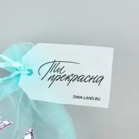 Мешочек подарочный из фатина с термонаклейкой «Ты прекрасна», 11 х 16 см +/- 1.5 см