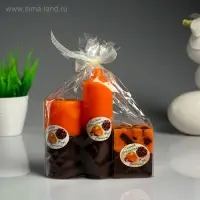 Набор свечей ароматических "Апельсин - кофе", 3 шт