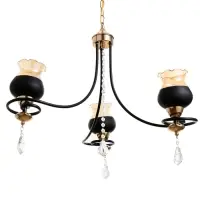 Светильник подвесной BayerLux &laquo;Лира&raquo;, люстра 3хЕ27, 40 Вт, чёрный, 60&times;60&times;85 см