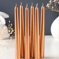 Набор свечей античных, 1.9&times;20 см, 6 шт., кофейно-золотой металлик