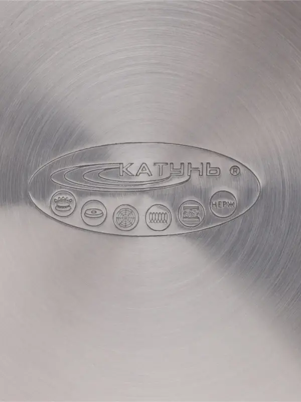 Кастрюля Катунь &laquo;Гретта&raquo;, 5.7 л, d=20 см, с крышкой, капсульное дно, индукция, нержавеющая сталь, AISI - 201, хромированная