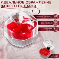 Футляр пластиковый под кольцо &laquo;Шарик&raquo;, 4&times;4, вставка красная