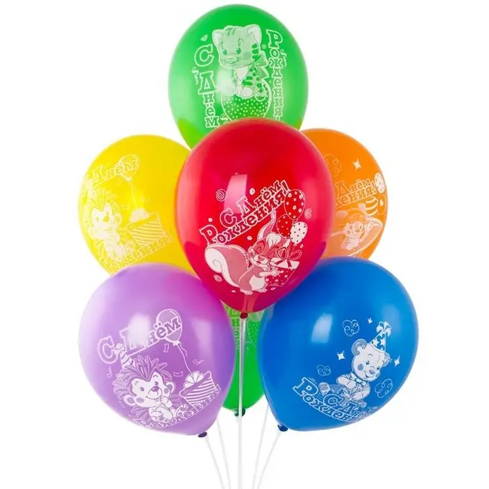 Воздушные шары латексные 12 Воздушные шары латексные 12" «ДР Зверюшки», 25 шт.