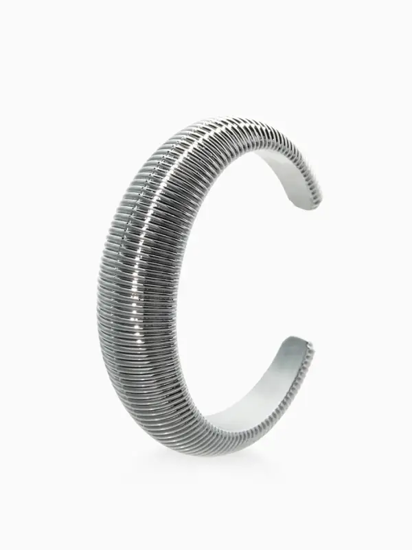 Браслет манжета &laquo;Пружина&raquo;, d=7.5 см, цвет серебро