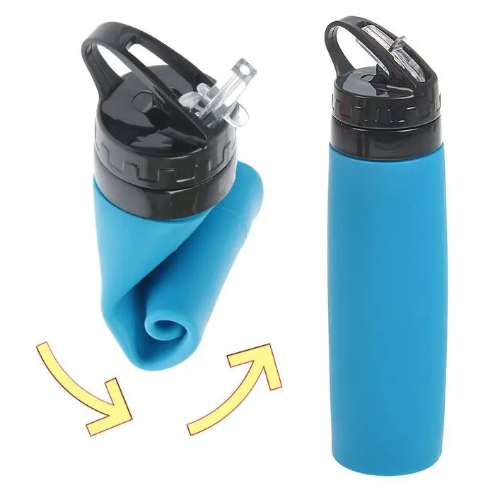 Бутылка для воды «Сайли», 450 мл (корпус из силикона), цвет МИКС Бутылка для воды «Сайли», 450 мл (корпус из силикона), цвет МИКС