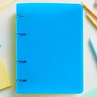 Тетрадь на кольцах Calligrata A5, 120 листов, в клетку, пластиковая обложка, блок офсет, голубая