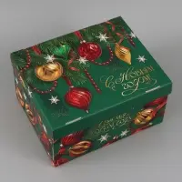 Коробка подарочная, складная 31.2&times;25.6&times;16.1 см &laquo;Новогодние игрушки&raquo;