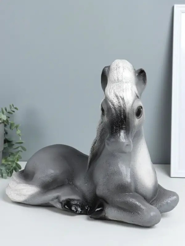 Копилка "Лошадь лежа" большая 34х39х21 см, серый