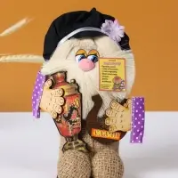 Фигурка - оберег &laquo;Домовой. Кузя в кепке, с самоваром и подковой&raquo;, 26&times;15&times;12 см, МИКС