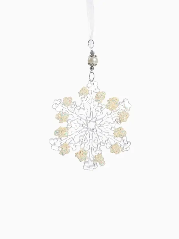 Ёлочная игрушка &laquo;Зимнее волшебство. Снежинка ажурная&raquo;, d=12 см, прозрачный, МИКС