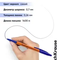 Набор ручек шариковых ErichKrause Slender Stick Orange, SuperGlide, 4 штуки, уз 0.7 мм, син