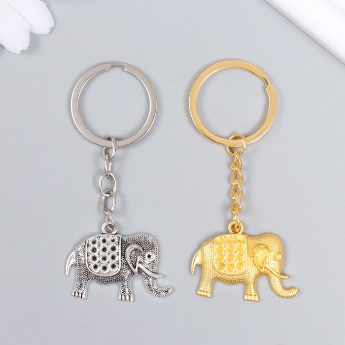 Брелок металл  Брелок металл "Африканский слон" МИКС 3,5х3,5 см