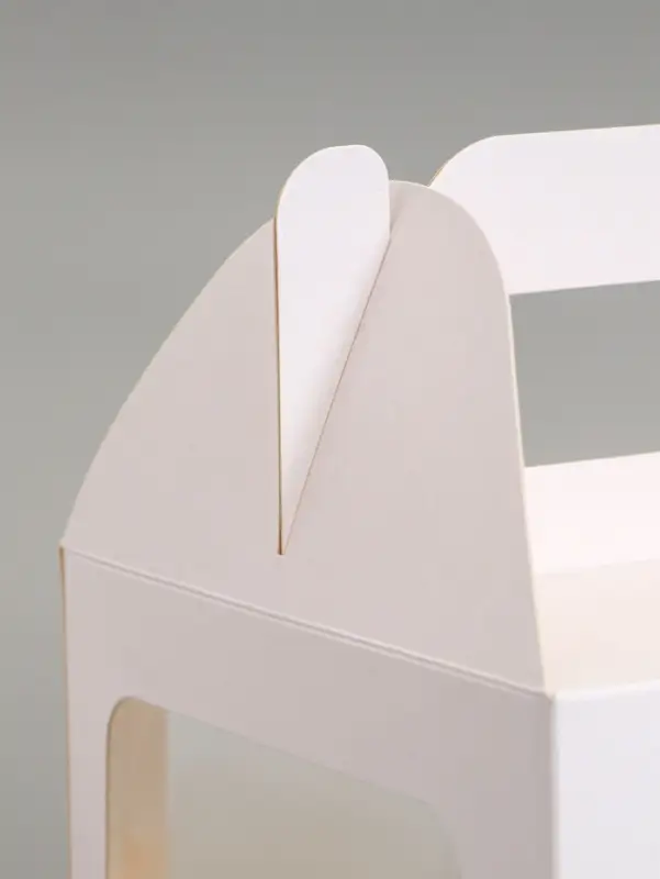 Кондитерская упаковка, коробка под кулич белая, с окном, 15&times;15&times;18 см