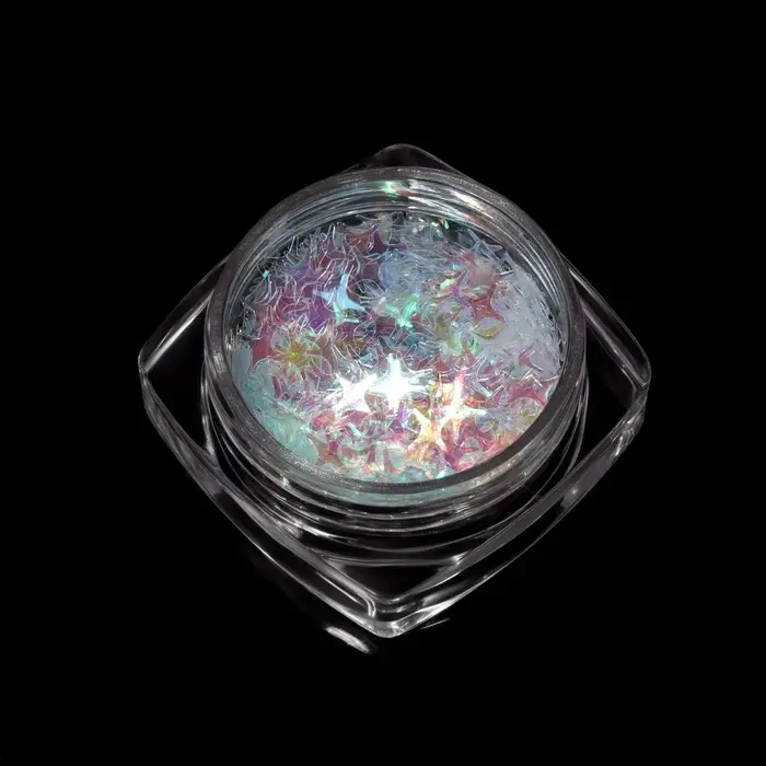 Пайетки для декора «Звёздная ночь», голографические, цвет белый Пайетки для декора «Звёздная ночь», голографические, цвет белый