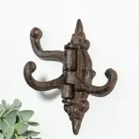 Крючки настенные раздвижные &laquo;Вензель&raquo;, ключница декоративная, чугун, 14&times;14.5&times;2 см