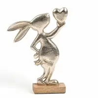 Сувенир &laquo;Заяц с сердечком&raquo;, 18&times;5&times;25 см, алюминий, дерево