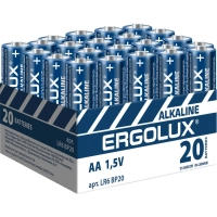 Батарейка Ergolux AA/LR 6 Alkaline BP-20 (LR 6 BP20, 1.5В) (20 шт в уп.)