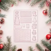 Форма для шоколада новогодняя &laquo;Элементы домика&raquo;, 12 ячеек, 15&times;8&times;2.5 см, пластик, прозрачная