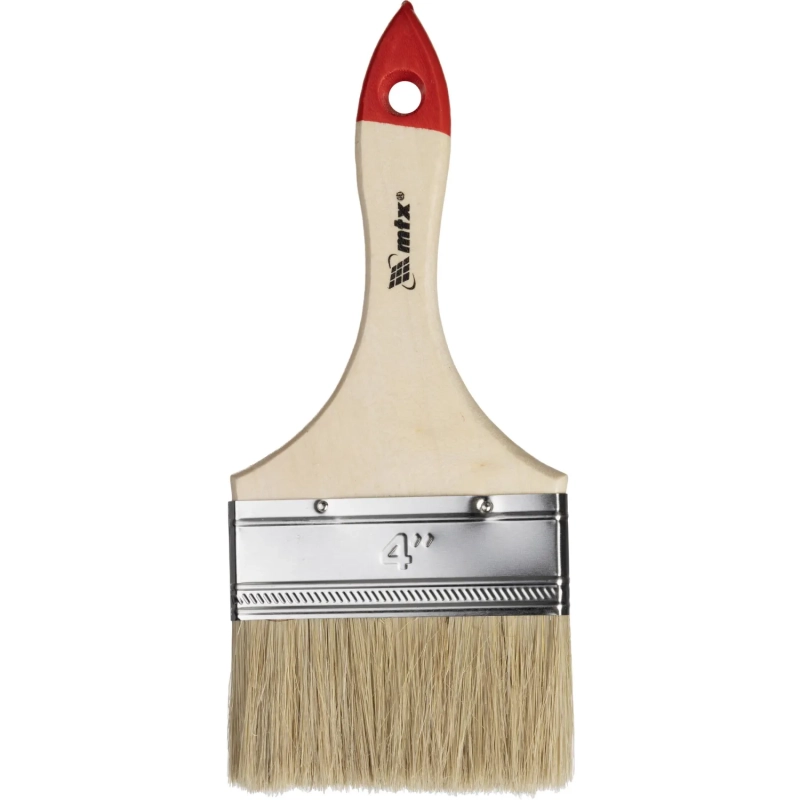 Кисть плоская 100 мм (4) натур. щетина дер. ручка Стандарт MTX 82545