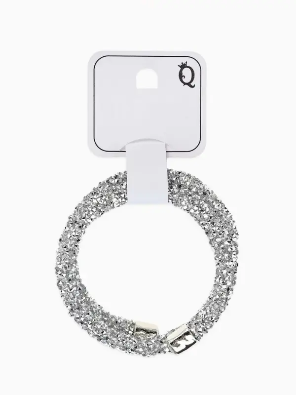 Браслет-пружинка &laquo;Шанталь&raquo;, 2 ряда, цвет серебро, d=7 см