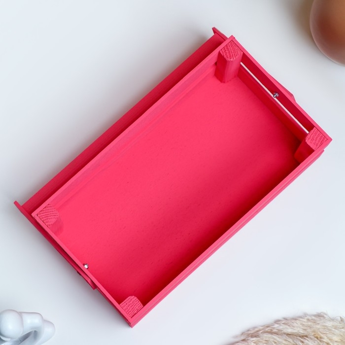 Кашпо деревянное 24.5×13.5×9 см  Кашпо деревянное 24.5×13.5×9 см "Двушка Лайт", двухреечное, розовый Дарим Красиво