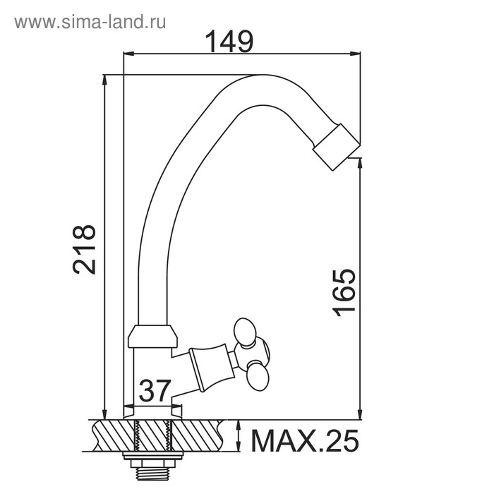 Моносмеситель Accoona A4782M, для холодной воды, синий, хром Моносмеситель Accoona A4782M, для холодной воды, синий, хром