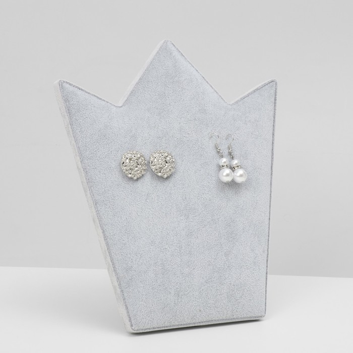 Подставка под серьги «Корона» 20×10×23,5 см, цвет серый Подставка под серьги «Корона» 20×10×23,5 см, цвет серый