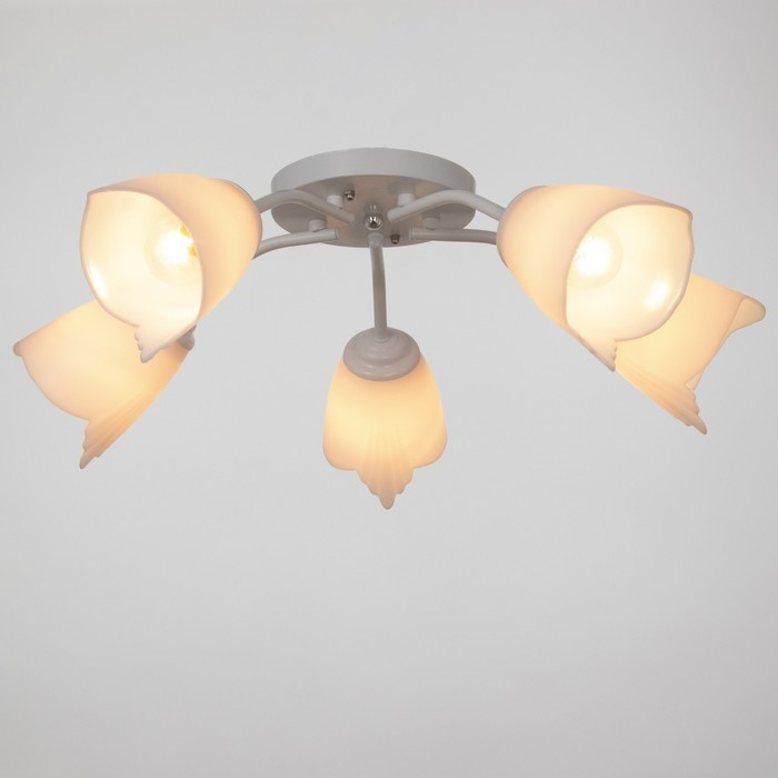 Люстра Оникс 5х15Вт E27 белый 52х52х15см BayerLux Люстра Оникс 5х15Вт E27 белый 52х52х15см BayerLux