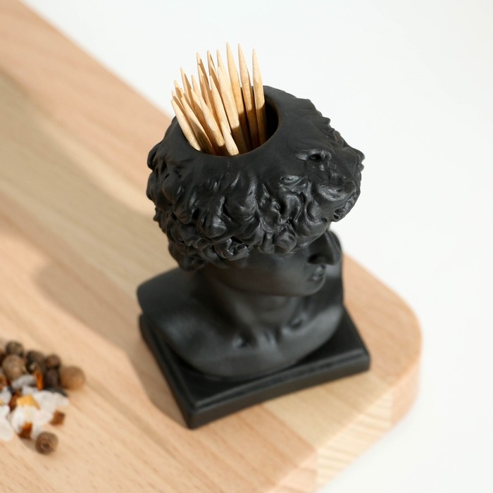 Подставка для зубочисток «Давид», черная, 5х5х9 см Подставка для зубочисток «Давид», черная, 5х5х9 см