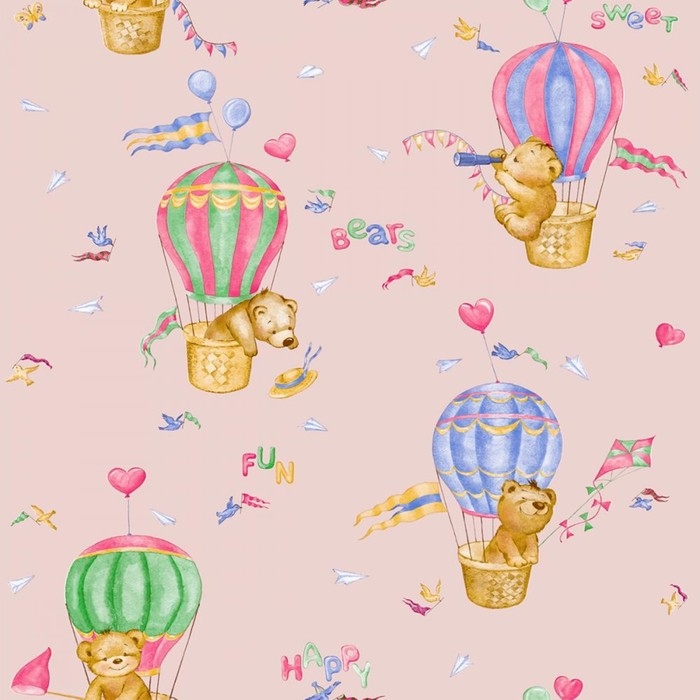 Обои бумажные Обои бумажные "Мишки" С14-752Ф-03, 0,53х10,05м