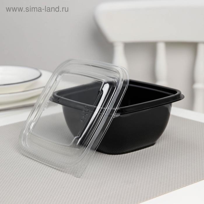 Набор пластиковых одноразовых контейнеров, 550 мл, 12,6×12,6×6 см, 5 шт, цвет чёрный