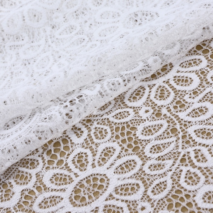 Кружевная эластичная ткань, 190 мм × 23 ± 1 м, цвет белый Кружевная эластичная ткань, 190 мм × 23 ± 1 м, цвет белый