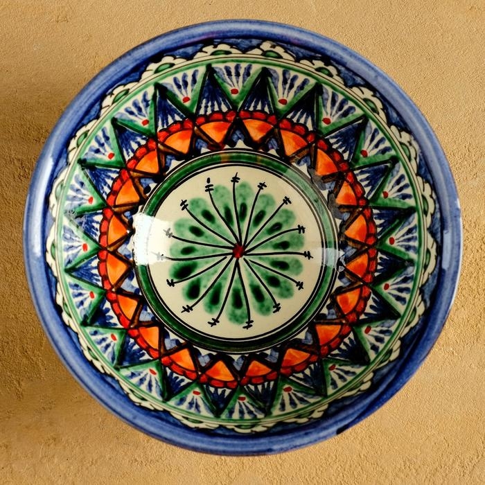 Коса Риштанская Керамика  Коса Риштанская Керамика "Узоры" 15,5 см, средняя, синий