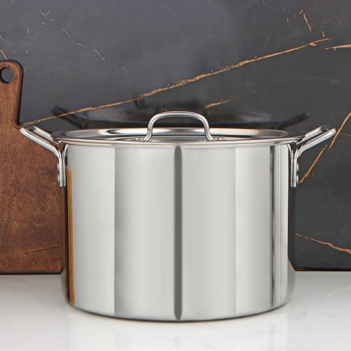 Кастрюля «Общепит», 20 л, d=35 см, h=23 см, металлическая крышка, индукция Кастрюля «Общепит», 20 л, d=35 см, h=23 см, металлическая крышка, индукция