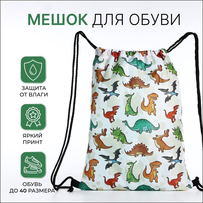 Мешок для обуви на шнурке, цвет бежевый/разноцветный Мешок для обуви на шнурке, цвет бежевый/разноцветный