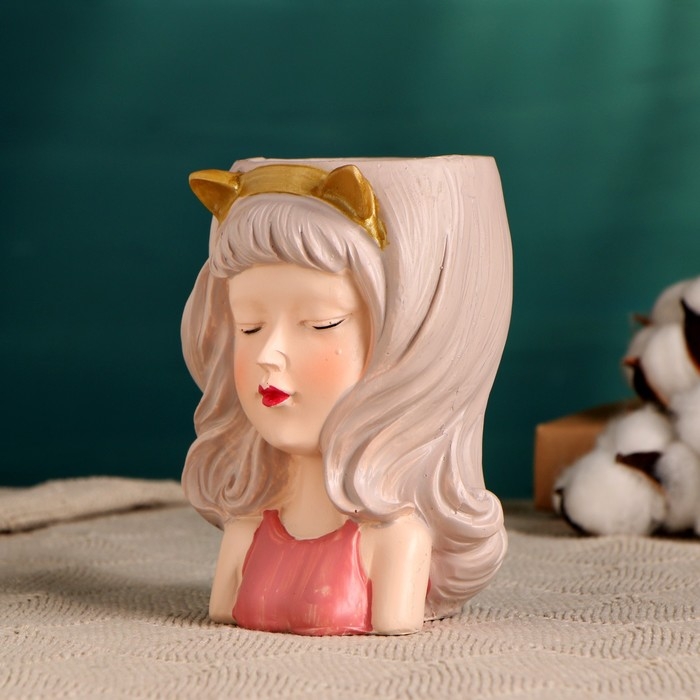 Кашпо  Кашпо "Мечтательница" розовое, 8х9х12см, 0,25л, d-5,5 см