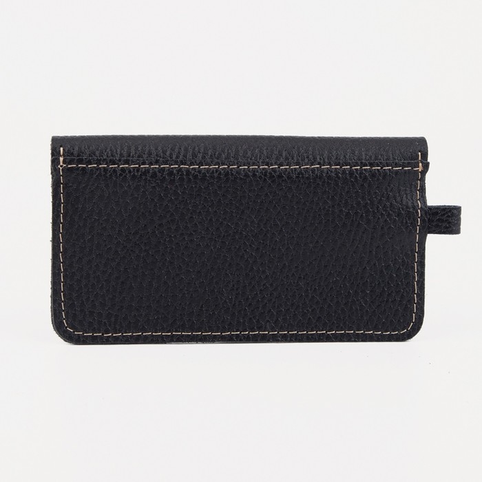 Ключница на кнопке, длина 13,5 см, кольцо, цвет чёрный Ключница на кнопке, длина 13,5 см, кольцо, цвет чёрный