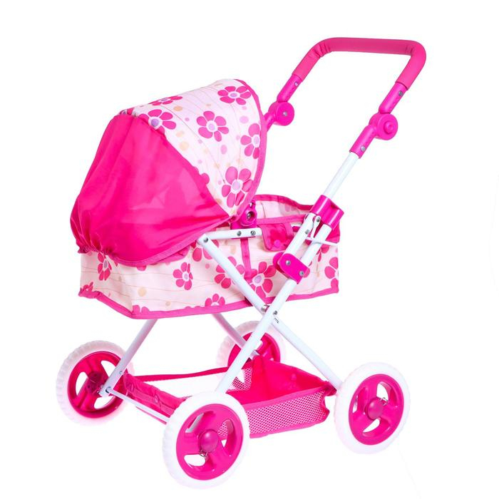 Коляска для кукол, с корзиной, зимняя, металлический каркас, МИКС Коляска для кукол, с корзиной, зимняя, металлический каркас, МИКС