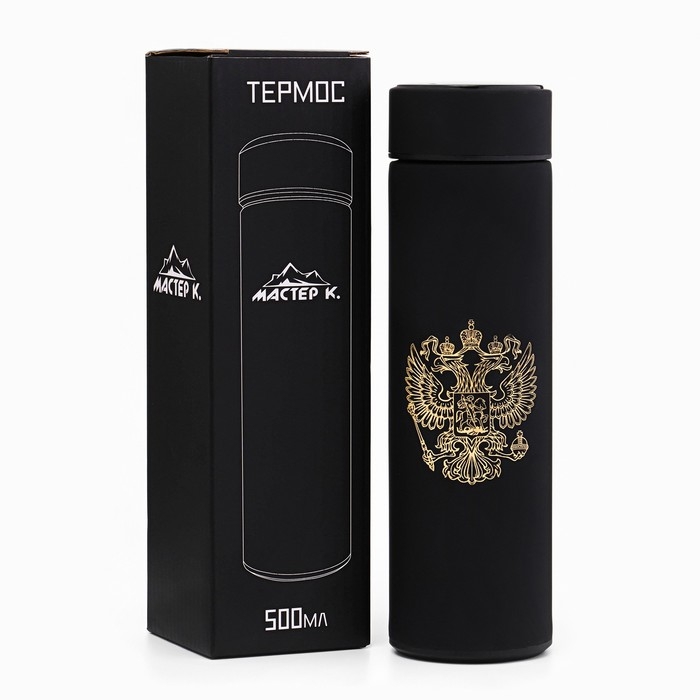 Термос, 500 мл, Basic Термос, 500 мл, Basic "Мастер К. Герб", с ситом, с датчиком температуры, сохраняет тепло 10ч