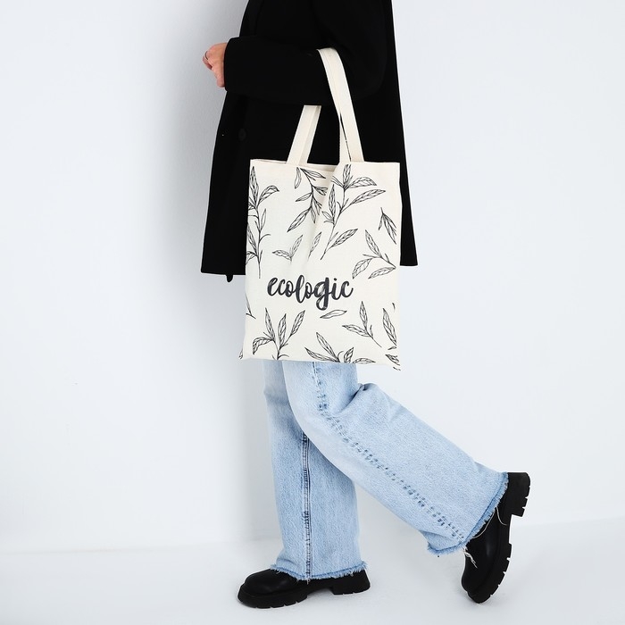 Шопер Ecologic без молнии, без подкладки, бежевый Шопер Ecologic без молнии, без подкладки, бежевый