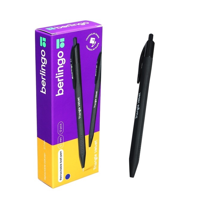 Ручка шариковая автомат Berlingo Triangle Velvet (NEW) трехгран. корпус син 0,7мм Ручка шариковая автомат Berlingo Triangle Velvet (NEW) трехгран. корпус син 0,7мм