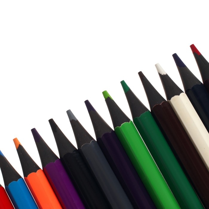 Карандаши 24 цвета в тубусе, корпус шестигранный,пластиковый, чёрное основание Карандаши 24 цвета в тубусе, корпус шестигранный,пластиковый, чёрное основание