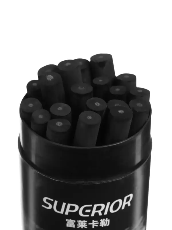 Уголь натуральный 20 штук, d=7-9 мм, в картонном тубусе, черный Уголь натуральный 20 штук, d=7-9 мм, в картонном тубусе, черный