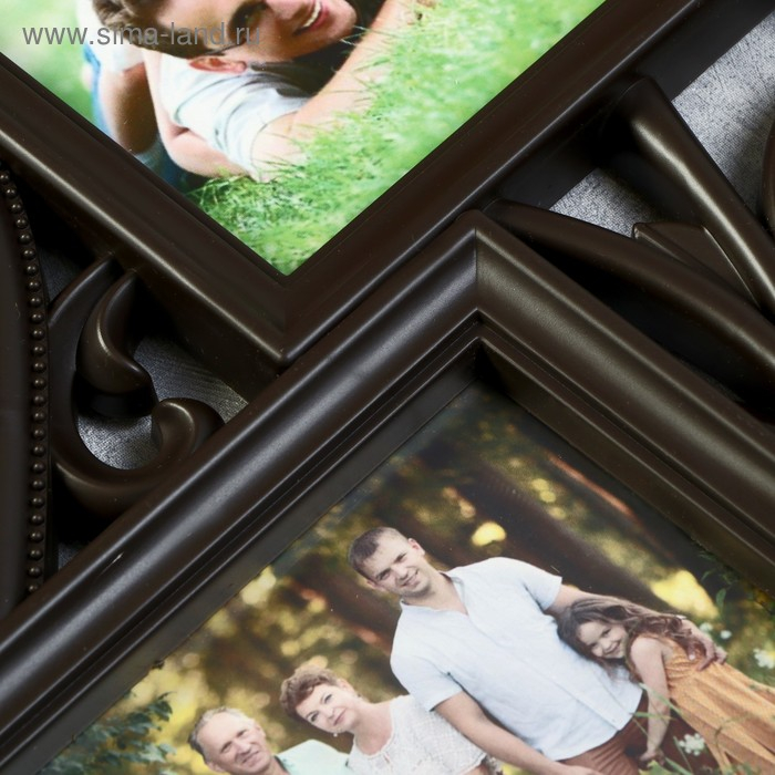 Фоторамка-коллаж  Фоторамка-коллаж "С сердцем"  на 5 фото, венге (пластиковый экран)